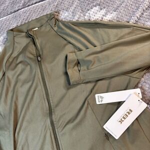 RBX Active Womens Olive Green Full Zip Track Jacket Thumbholes CR8143 XL NEW